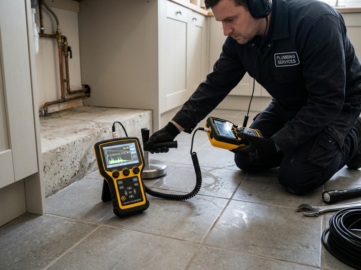 Acoustic ground sensor leak detection